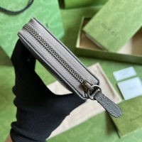【GUCCI】グッチ 〔GGマーモント〕 グレー  ジップアラウンドウォレット （456117 17WEN 1711）