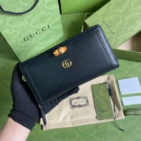【GUCCI】グッチ〔ダイアナ〕ブラック ジップアラウンド ウォレット（658634 17Q0T 1000）