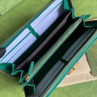 【GUCCI】グッチ〔ダイアナ〕ブルー グリーン ジップアラウンド ウォレット（658634 17Q0T 3120）