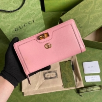 【GUCCI】グッチ〔ダイアナ〕ピンク ジップアラウンド ウォレット（658634）