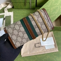 【GUCCI】グッチ 〔ジャッキー 1961〕チェーンウォレット ベージュ×ブラウン（652681 HUHHG 8565）