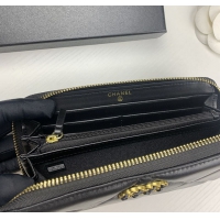 【CHANEL】シャネル 19 ロング ジップ ウォレット ブラック（AP0948）