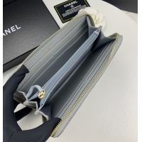 【CHANEL】シャネル 19 ロング ジップ ウォレット グレー（AP0948）