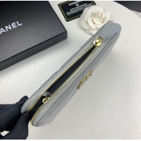 【CHANEL】シャネル 19 ロング ジップ ウォレット グレー（AP0948）