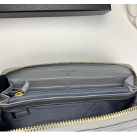 【CHANEL】シャネル 19 ロング ジップ ウォレット グレー（AP0948）