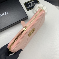 【CHANEL】シャネル 19 ロング ジップ ウォレット ピンク（AP0948）