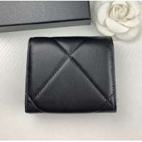 【CHANEL】シャネル CCロゴ 三つ折り財布 ブラック（AP0956）