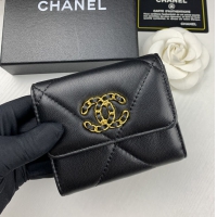 【CHANEL】シャネル CCロゴ 三つ折り財布 ブラック（AP0956）