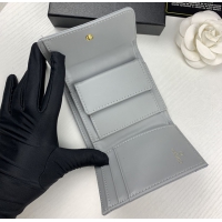 【CHANEL】シャネル CCロゴ 三つ折り財布 グレー（AP0956）