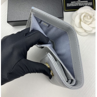 【CHANEL】シャネル CCロゴ 三つ折り財布 グレー（AP0956）