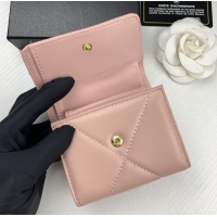 【CHANEL】シャネル CCロゴ 三つ折り財布 ピンク（AP0956）