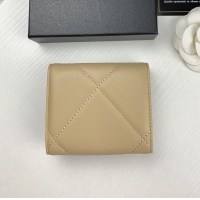 【CHANEL】シャネル CCロゴ 三つ折り財布 アプリコット（AP0956）