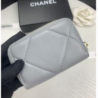 【CHANEL】シャネル ジップ小銭入れ グレー（AP0949）