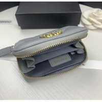 【CHANEL】シャネル ジップ小銭入れ グレー（AP0949）
