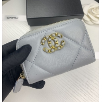 【CHANEL】シャネル ジップ小銭入れ グレー（AP0949）