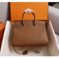 【HERMES】エルメス バッグコレクション《バーキン》35 ハンドバッグ ブラウン/シルバー金具（HERMES 010）