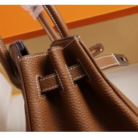 【HERMES】エルメス バッグコレクション《バーキン》35 ハンドバッグ ブラウン/シルバー金具（HERMES 010）