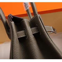 【HERMES】エルメス バッグコレクション《バーキン》35 ハンドバッグ ダークグレー/シルバー金具（HERMES 007）