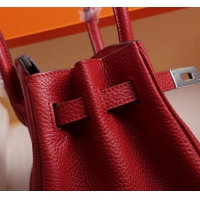 【HERMES】エルメス バッグコレクション《バーキン》35 ハンドバッグ レッド/シルバー金具（HERMES 005）