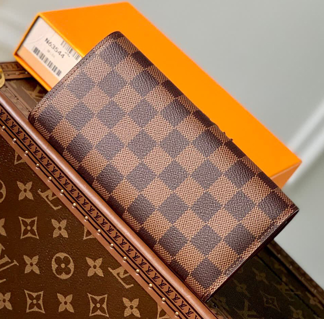 【Louis Vuitton】ルイヴィトン スーパーコピー ポルトフォイユ・エミリー Emile ダミエ・エベヌ ルージュ（N63544）