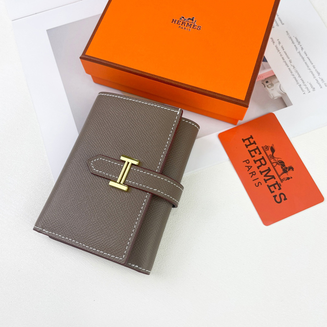 【HERMES】エルメス スーパーコピー ベアンウォレット エレファントグレー（H082875CC18）