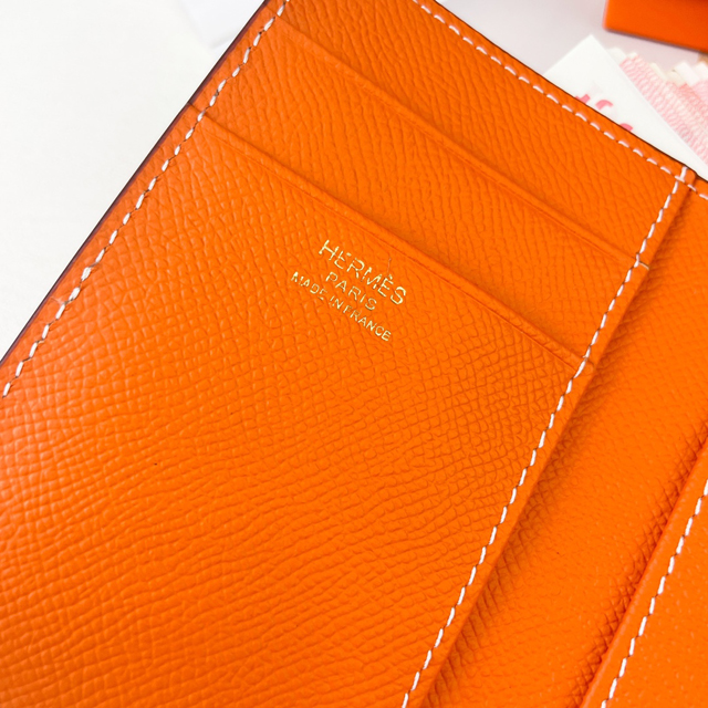 【HERMES】エルメス スーパーコピー ベアンウォレット オレンジ（H082876CK0X）