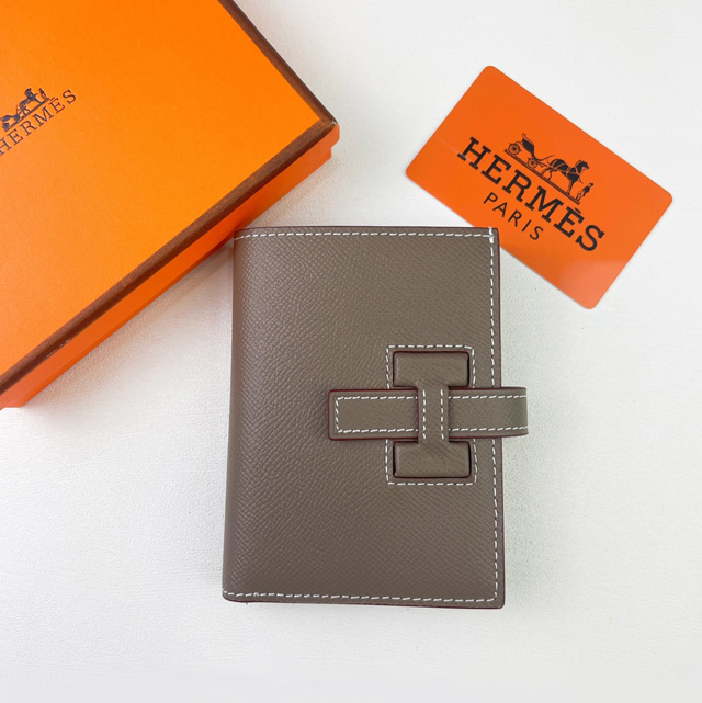 【HERMES】エルメス スーパーコピー ニュー・Hパッサン ショートウォレット エレファントグレー（H085779CK18）