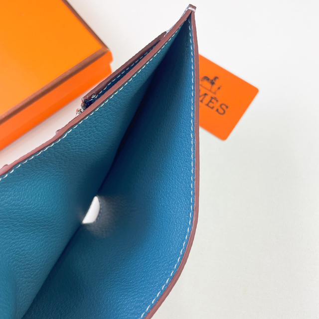 【HERMES】エルメス スーパーコピー ニュー・Hパッサン ショートウォレット ブルーザンジバル（H085779CKB3）