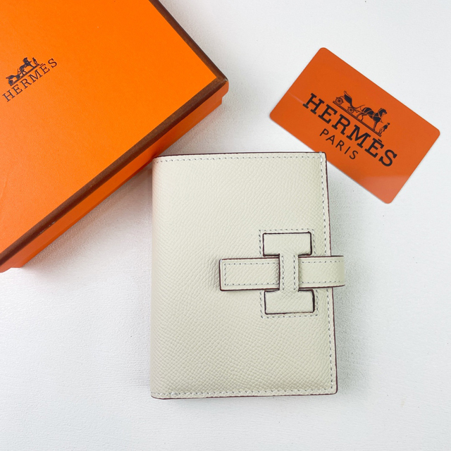 【HERMES】エルメス スーパーコピー ニュー・Hパッサン ショートウォレット チョークホワイト（H085779CK10）