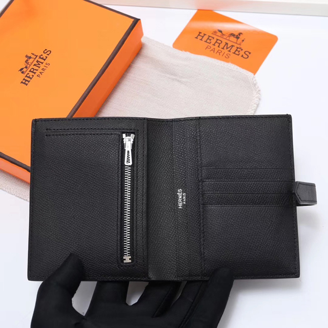 【HERMES】エルメス スーパーコピー ベアン ショートウォレット ノワール（H039790CK89）