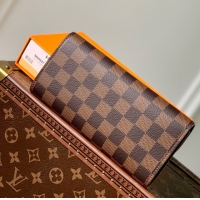 【Louis Vuitton】ルイヴィトン スーパーコピー ポルトフォイユ・エミリー Emile ダミエ・エベヌ レッド（N63544）