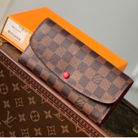 【Louis Vuitton】ルイヴィトン スーパーコピー ポルトフォイユ・エミリー Emile ダミエ・エベヌ ルージュ（N63544）