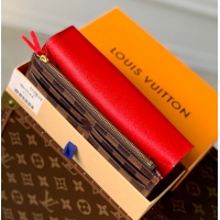 【Louis Vuitton】ルイヴィトン スーパーコピー ポルトフォイユ・エミリー Emile ダミエ・エベヌ ルージュ（N63544）