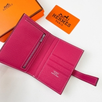 【HERMES】エルメス スーパーコピー ニュー・Hパッサン ショートウォレット ツツジパウダー（H085779）