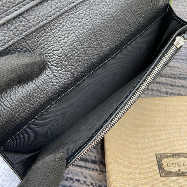 【GUCCI】グッチ 795331 ダブルG ロングウォレット ブラック