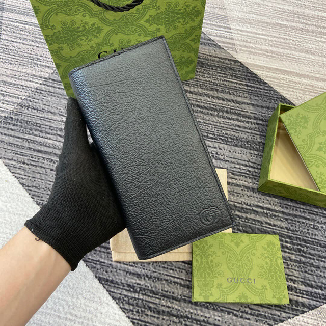 【GUCCI】グッチ 795331 ダブルG ロングウォレット ブラック