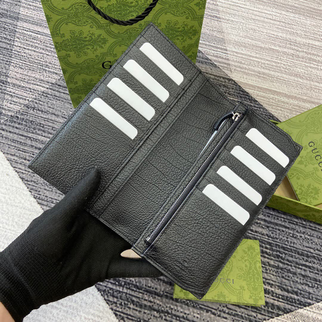 【GUCCI】グッチ 795331 ダブルG ロングウォレット ブラック
