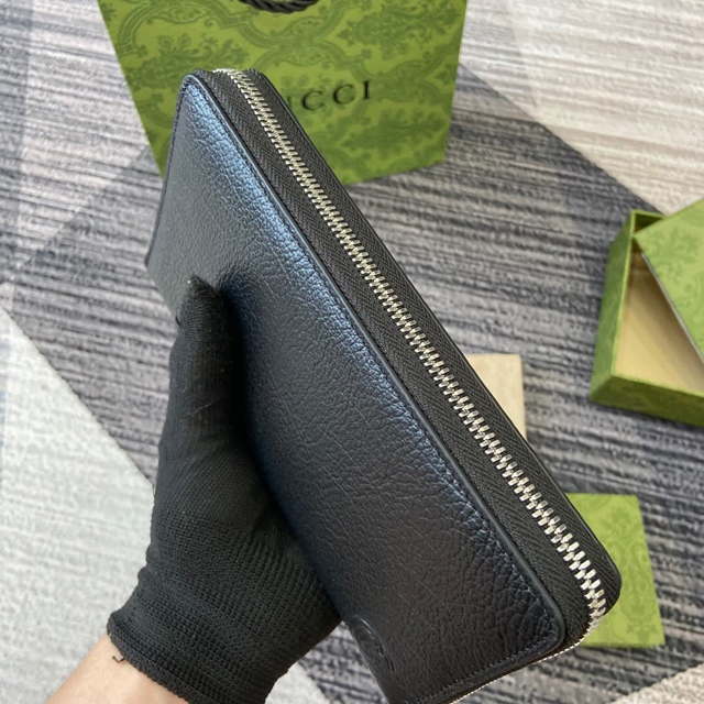 【GUCCI】グッチ 800180 ダブルG ジップアラウンドウォレット ブラック