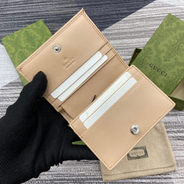 【GUCCI】グッチ 790055 GG マーモント カードケース ウォレット ライトベージュ