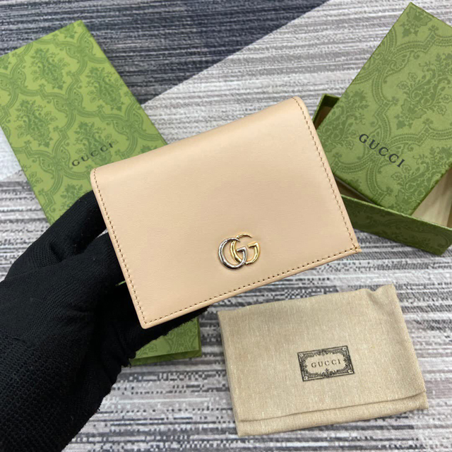 【GUCCI】グッチ 790055 GG マーモント カードケース ウォレット ライトベージュ