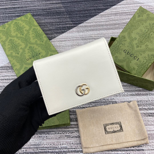 【GUCCI】グッチ 790055 GG マーモント カードケース ウォレット ホワイト