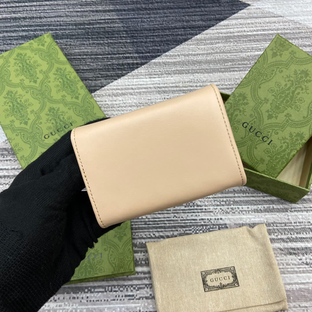 【GUCCI】グッチ 790067 ダブルG カードケース 名刺入れ ライトベージュ