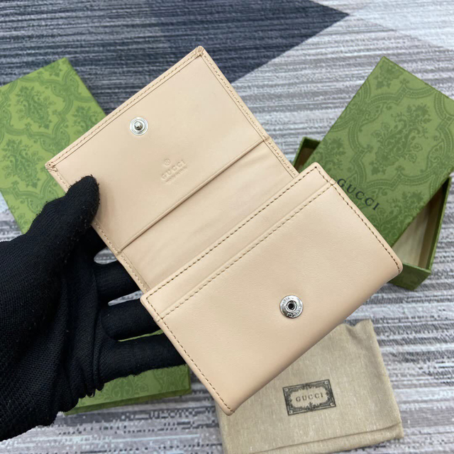 【GUCCI】グッチ 790067 ダブルG カードケース 名刺入れ ライトベージュ