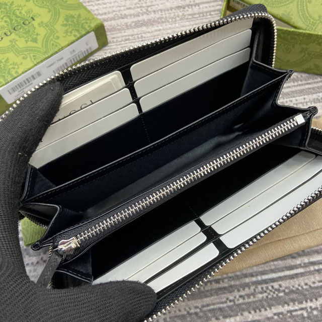 【GUCCI】グッチ 790057 ダブルG ジップアラウンドウォレット ブラック