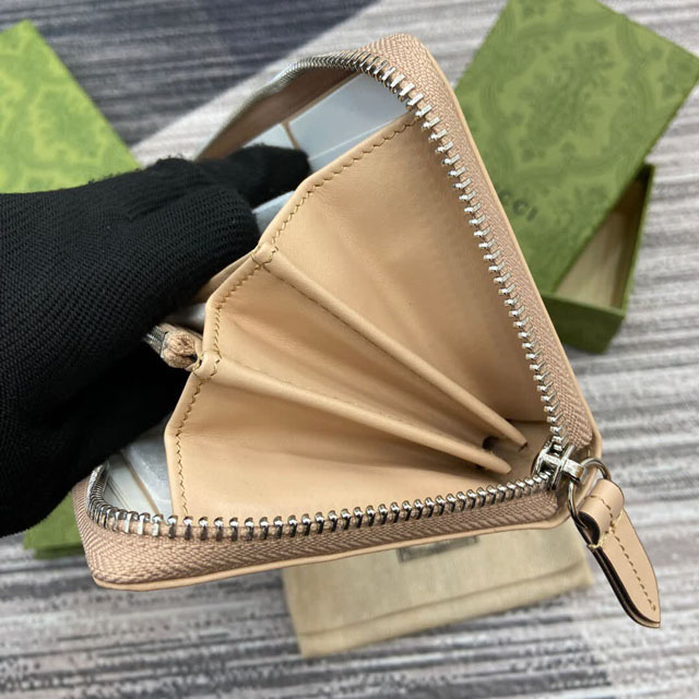 【GUCCI】グッチ 790057 ダブルG ジップアラウンドウォレット ライトベージュ