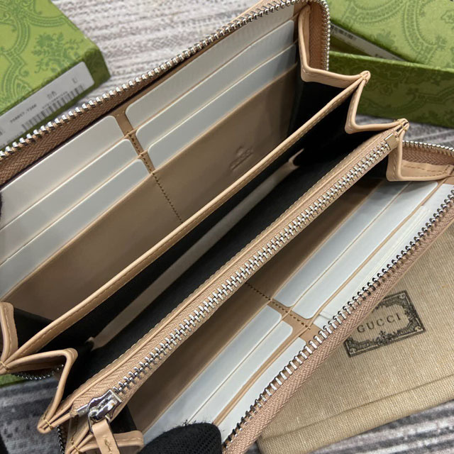 【GUCCI】グッチ 790057 ダブルG ジップアラウンドウォレット ライトベージュ