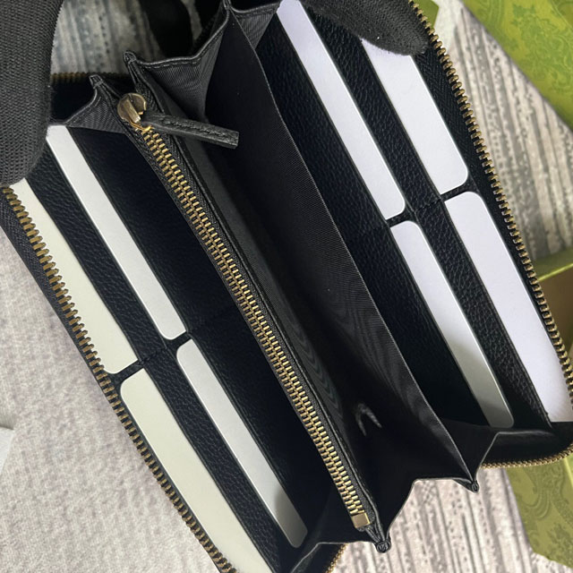 【GUCCI】グッチ 739499 バンブー付き ジップアラウンドウォレット ブラック