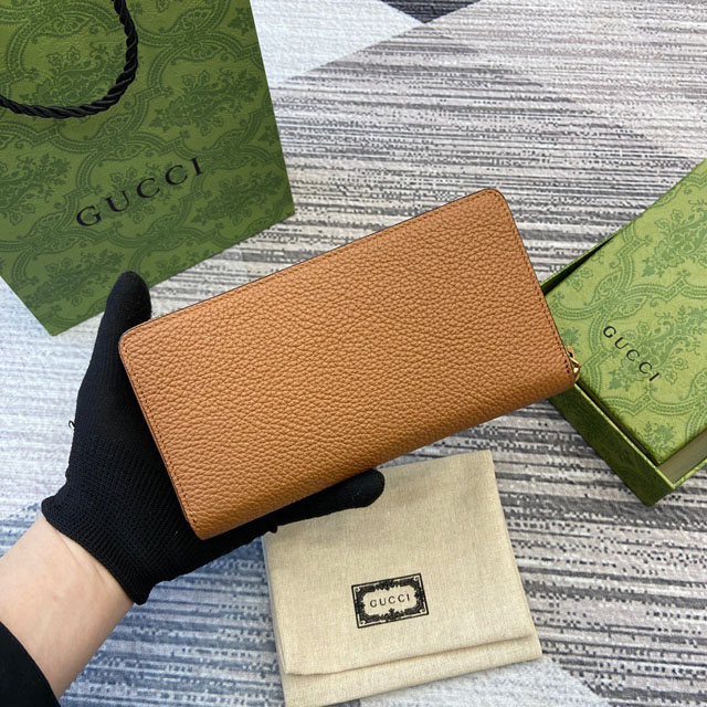【GUCCI】グッチ 739499 バンブー付き ジップアラウンドウォレット ブラウン 