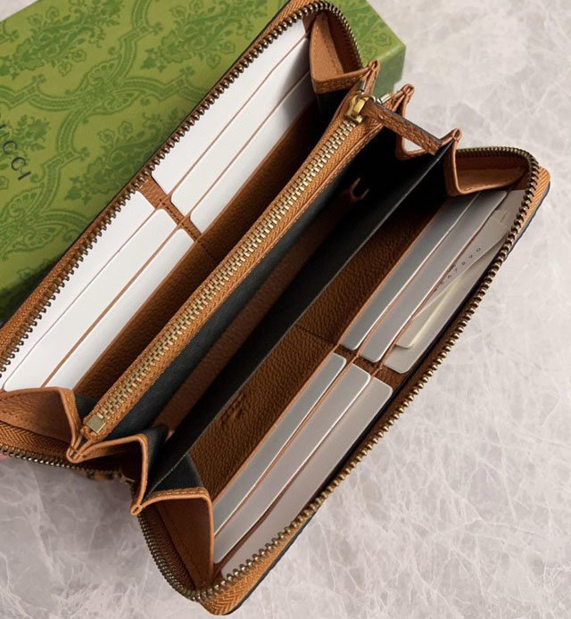 【GUCCI】グッチ 739499 バンブー付き ジップアラウンドウォレット ブラウン 