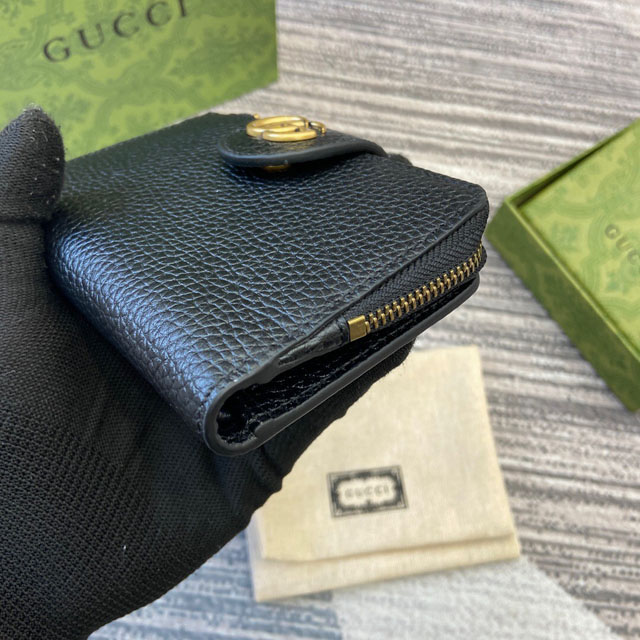 【GUCCI】グッチ 739498 ダブルG ミディアム ウォレット ブラック 
